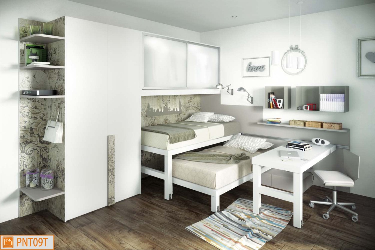 Cameretta a ponte con boiserie moderna