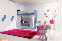 Letto a castello Smart con tendine