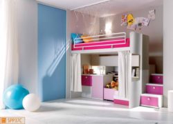 Letto a castello da bambina con spazio gioco