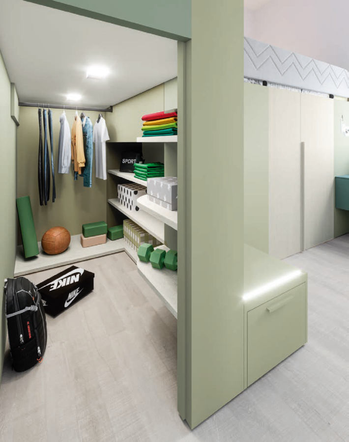 letto a castello con sotto cabina armadio