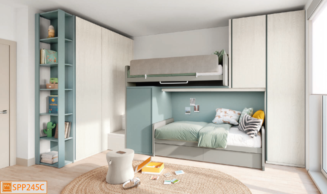 letto a castello sfalsato scorrevole